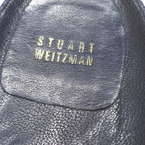 Stuart Weitzman Sandal 10.5M Navy Braided Toe Loop Slide Slip On - Picture 2 of 9